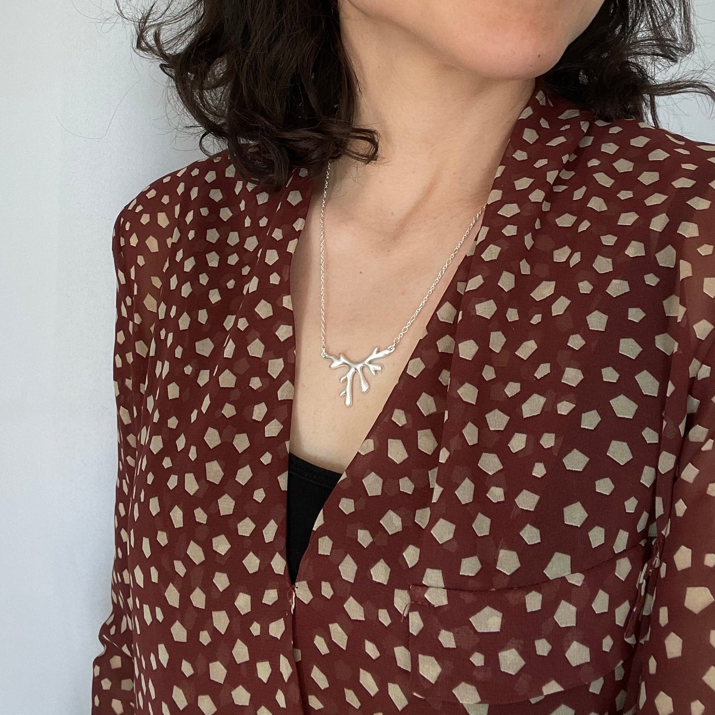 Asymmetrical Lichen Necklace