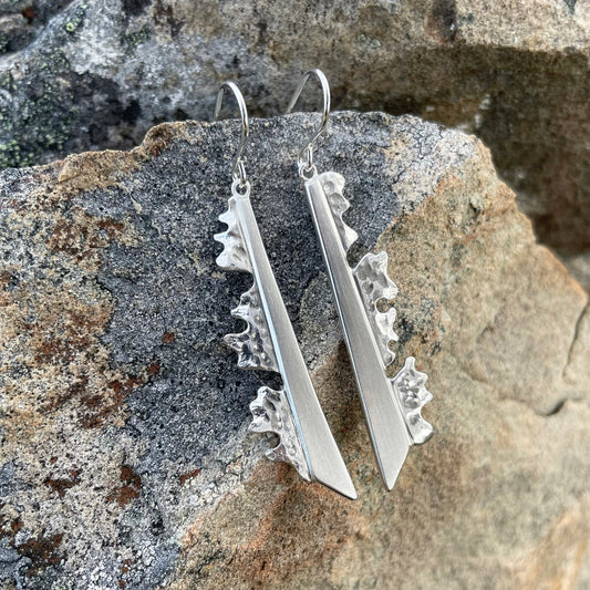 Long Angular Lichen Earrings